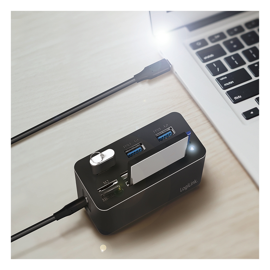 LogiLink CR0046 док-станция для ноутбука Проводная USB 3.2 Gen 1 (3.1 Gen 1) Type-C Черный – 3