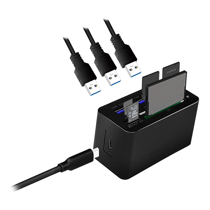 LogiLink CR0046 dokstacija Vadu USB 3.2 Gen 1 (3.1 Gen 1) Type-C Melns – 4