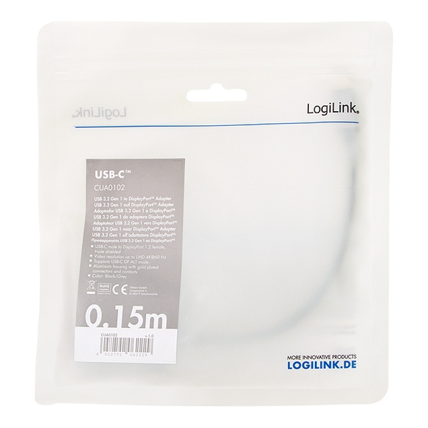 LogiLink CUA0102 kaabli soomuutja USB 3.2 Gen1 Type-C DisplayPort Must – 3