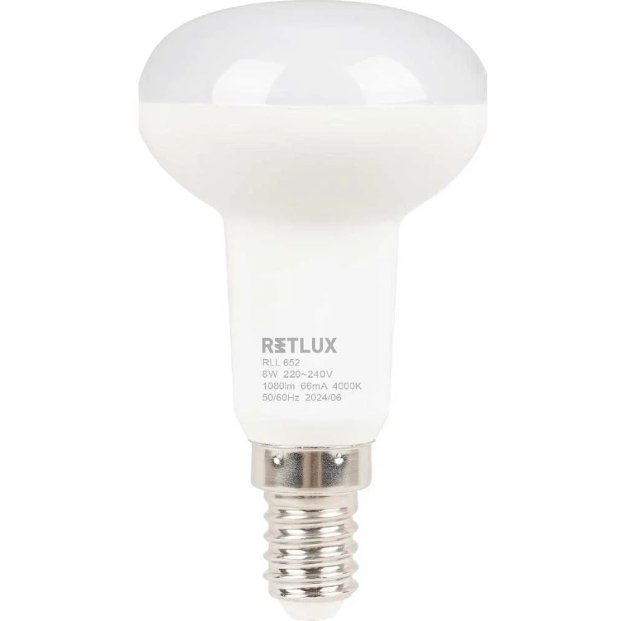 RLL 652 R50 E14 kohdelamppu 8W CW RETLUX