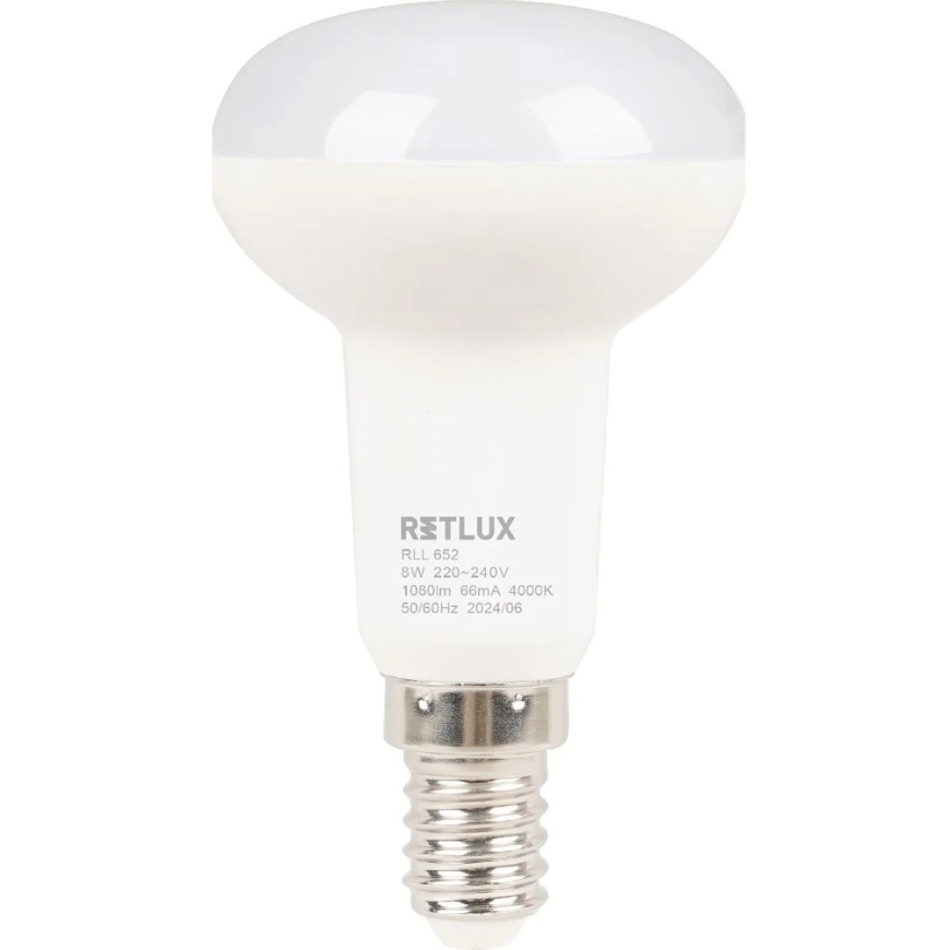 RLL 652 R50 E14 taškinė lemputė 8W CW D RETLUX – 2