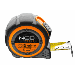 NEO Neo Coiled steel tape measure 25mm x 5m with magnet (67-185)