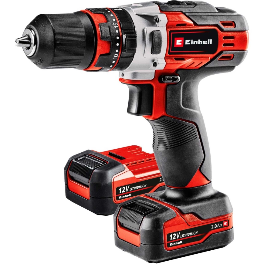 Einhell Akkuporakone TE-CD 12/1 Li-i (punainen/musta, 2x Li-ion akku)