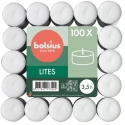 BOLSIUS Tea Light Candle, white, in metal container, 3.5h, 100 pcs. BOLSIUS Tea Light Candle, white, in metal container, 3.5h, 100 pcs.