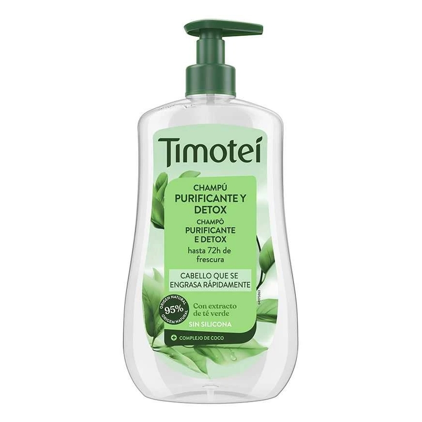 Timotei Purifying and Detox Shampoo With Green Tea Extract For Oily Hair, 600 ml