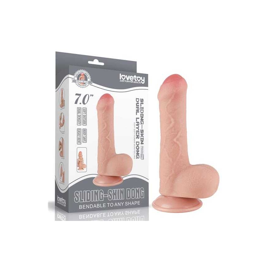 "Lovetoy" 7-inch Sliding Leather Double-Layer Penis "Fleece"