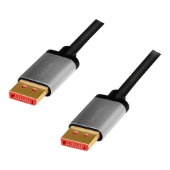 LogiLink CDA0104 DisplayPort-kaapeli 1 m Musta, Harmaa