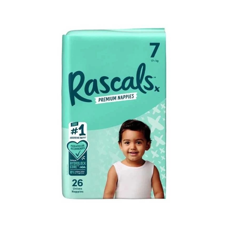 Rascal And Friends RASCALS autiņi, izmērs 7, no 17 kg, 26 gab.