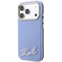Karl Lagerfeld Grained with Resin Signature Logo MagSafe Case for iPhone 18 Pro Max / 17 Pro Max - Light Blue Karl Lagerfeld Grained with Resin Signature Logo MagSafe Case for iPhone 18 Pro Max / 17 Pro Max - Light Blue