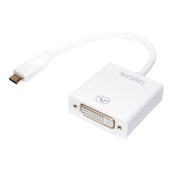 LogiLink UA0245A video kabeļu aksesuārs 0,14 m DVI USB Type-A Balts