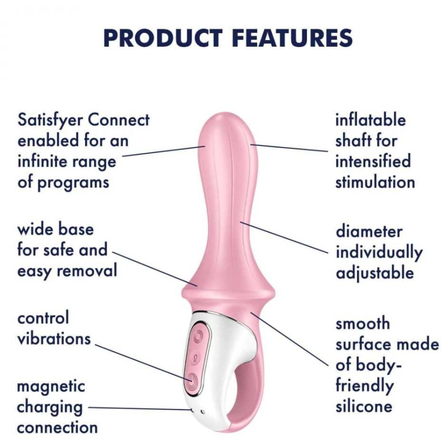 Satisfyer Air Pump Booty 5+ Розовый вакуумный вибратор – 3