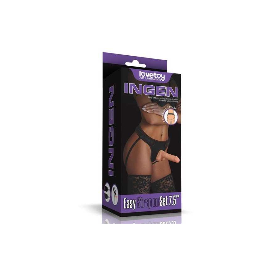 Lovetoy Strap-on su lanksčia varpa realus 19 cm