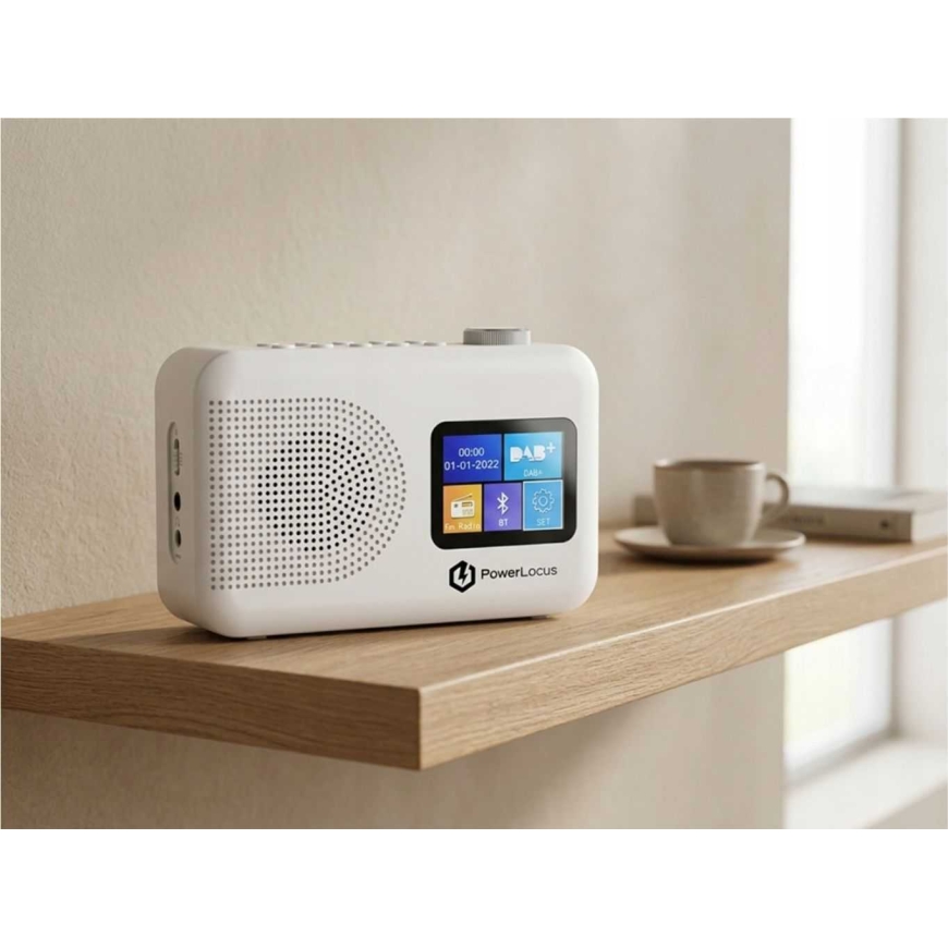 Powerlocus DAB+ FM/AM radio ar modinātāju, balta – 4