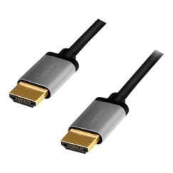 LogiLink CHA0101 HDMI kabelis 2 m HDMI Type A (Standard) Melns, Pelēks