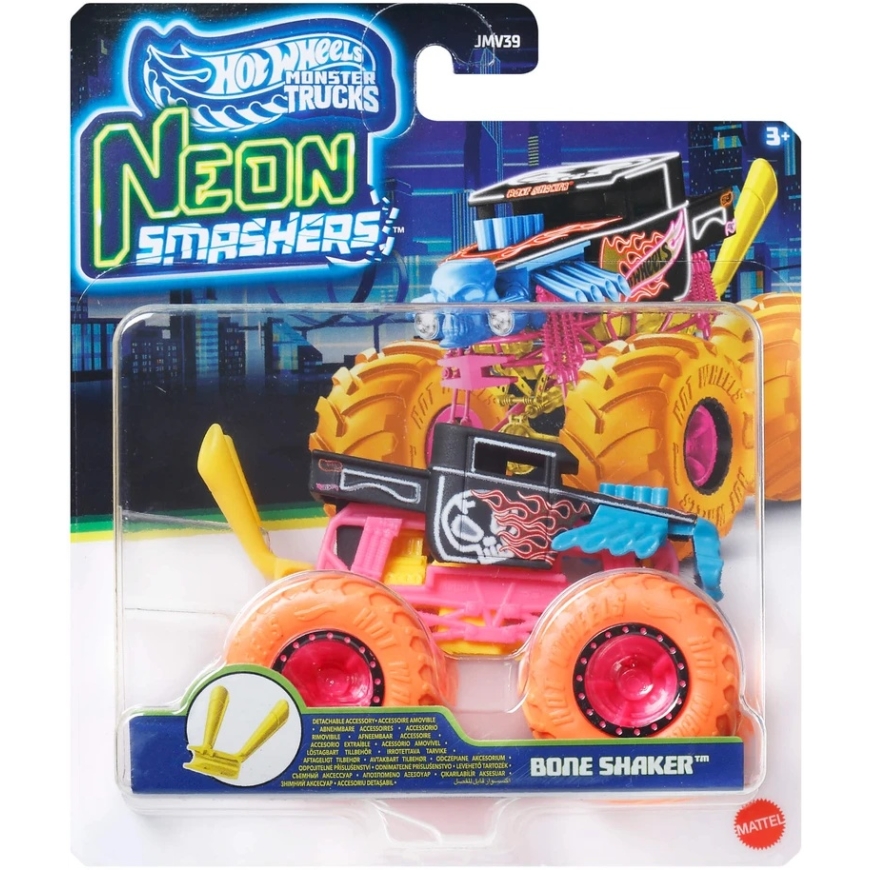 Mattel HOT WHEELS MONSTER TRUCKS джип – Neon Smasher (JMV39) – 5