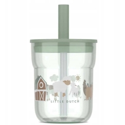 Little Dutch Mepal Children's Glass with Straw 'Little Farm'