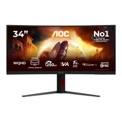 AOC G4 CU34G4ZCA PC lamekuvar 86,4 cm (34") 3440 x 1440 pikslit Wide Quad HD Must, Punane