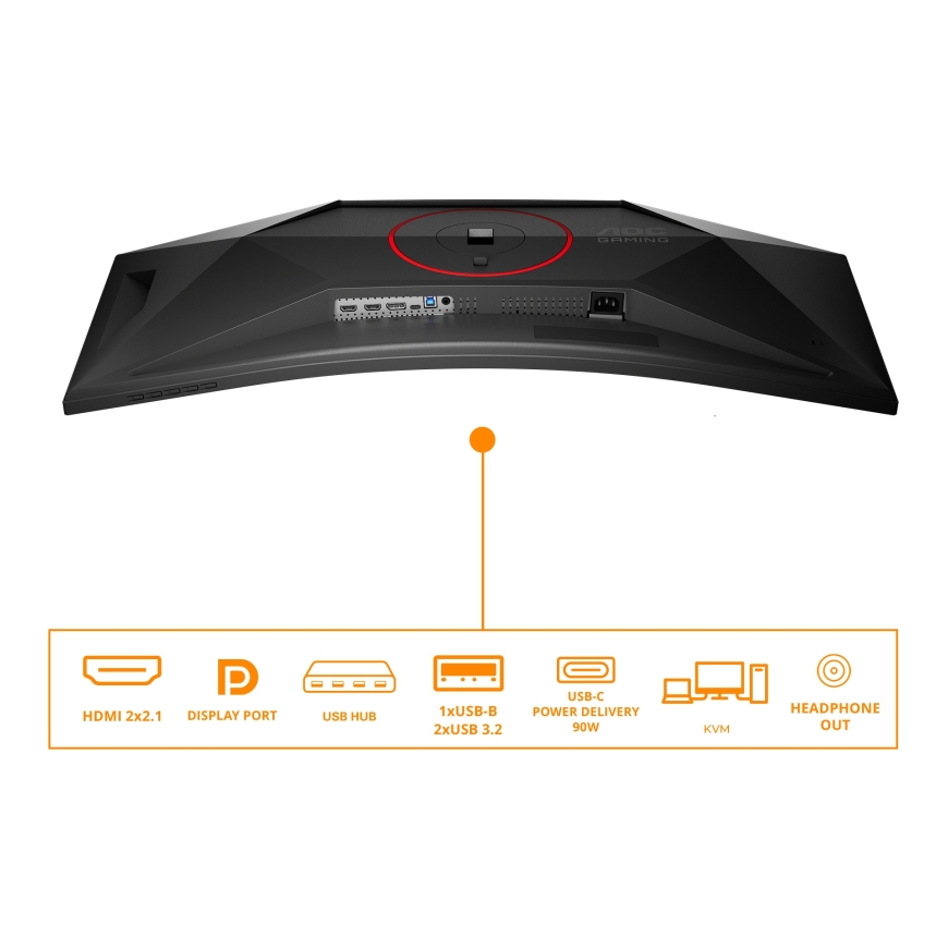 AOC G4 CU34G4ZCA монитор для ПК 86,4 cm (34") 3440 x 1440 пикселей Wide Quad HD Черный, Красный – 4