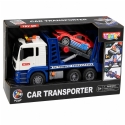 Lean Toys Mänguauto veoauto spordiautoga, sinine ja valge, 31,5 × 19,5 × 11 cm Lean Toys Mänguauto veoauto spordiautoga, sinine ja valge, 31,5 × 19,5 × 11 cm