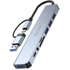 1St Cool 1stCOOL alumīnija 8-in-2 USB centrāla