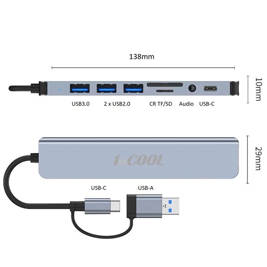 1St Cool 1stCOOL Aluminum 8-in-2 USB Hub – 2
