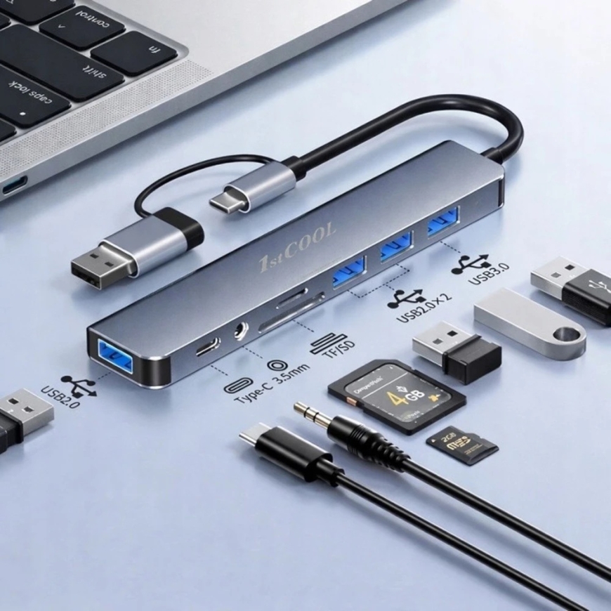 1St Cool 1stCOOL Aluminum 8-in-2 USB Hub – 3