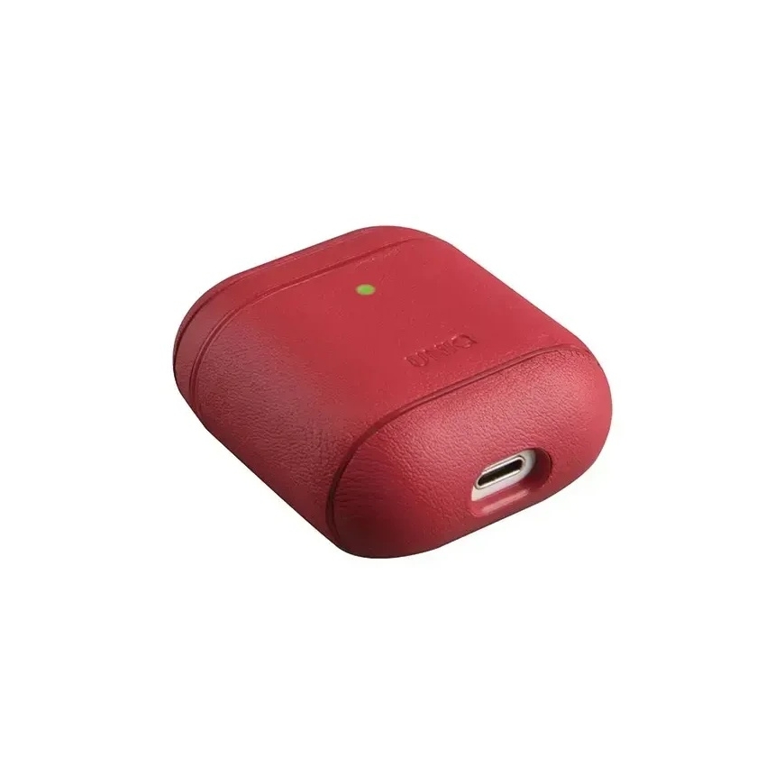 UNIQ Terra vāciņš AirPods 1/2 paaudzei, dabīgā āda, sarkans – 4
