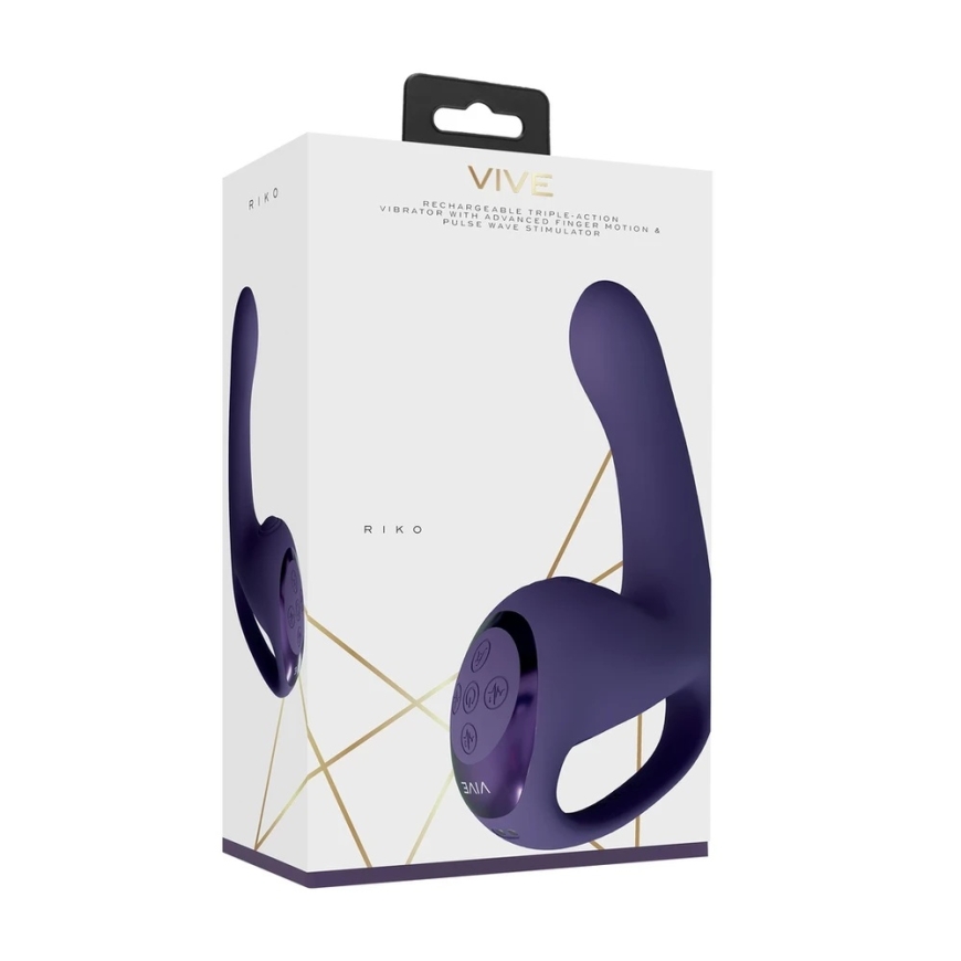 Vive By Shots Riko – Rechargeable Triple Action Vibrator with Advanced Finger Movements and Pulse Wave Stimulator – Purple – 2