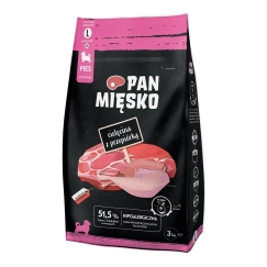 PAN MIĘSKO šuniukams veršiena su kurka L - sausas šunų maistas - 3 kg