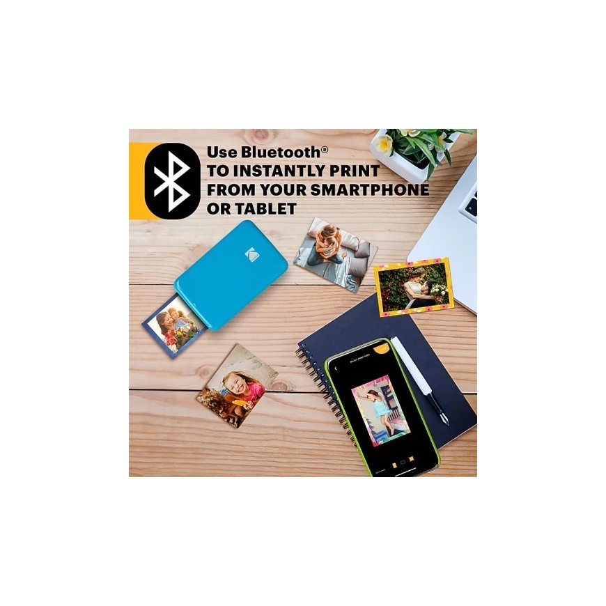 Kodak STEP Portable Mobile Photo Printer Color ZINK 2x3'' 1 ppm, Bluetooth, Blue – 3