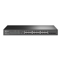 TP-Link JetStream TL-SG3428 tīkla pārslēgs Vadīts L2/L3 Gigabit Ethernet (10/100/1000) 1U Melns