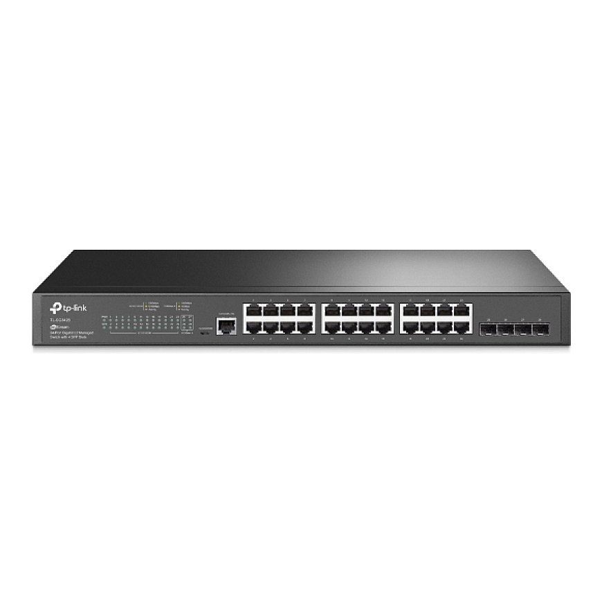 TP-Link JetStream TL-SG3428 verkkokytkin Hallittu L2/L3 Gigabit Ethernet (10/100/1000) 1U Musta