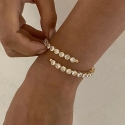 Troli Glittering adjustable bracelet with zircons Gold Troli Glittering adjustable bracelet with zircons Gold