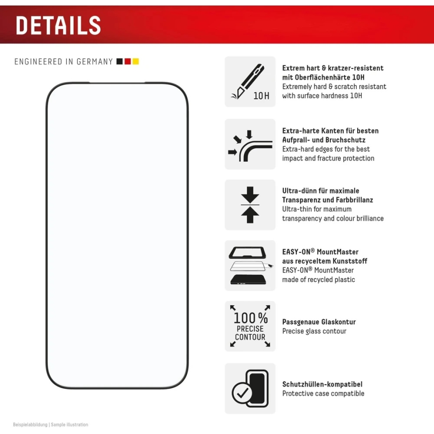 Apple iPhone 17 Pro Premium näytönsuojakalvo MM, valmistettu Displex, kirkas – 2
