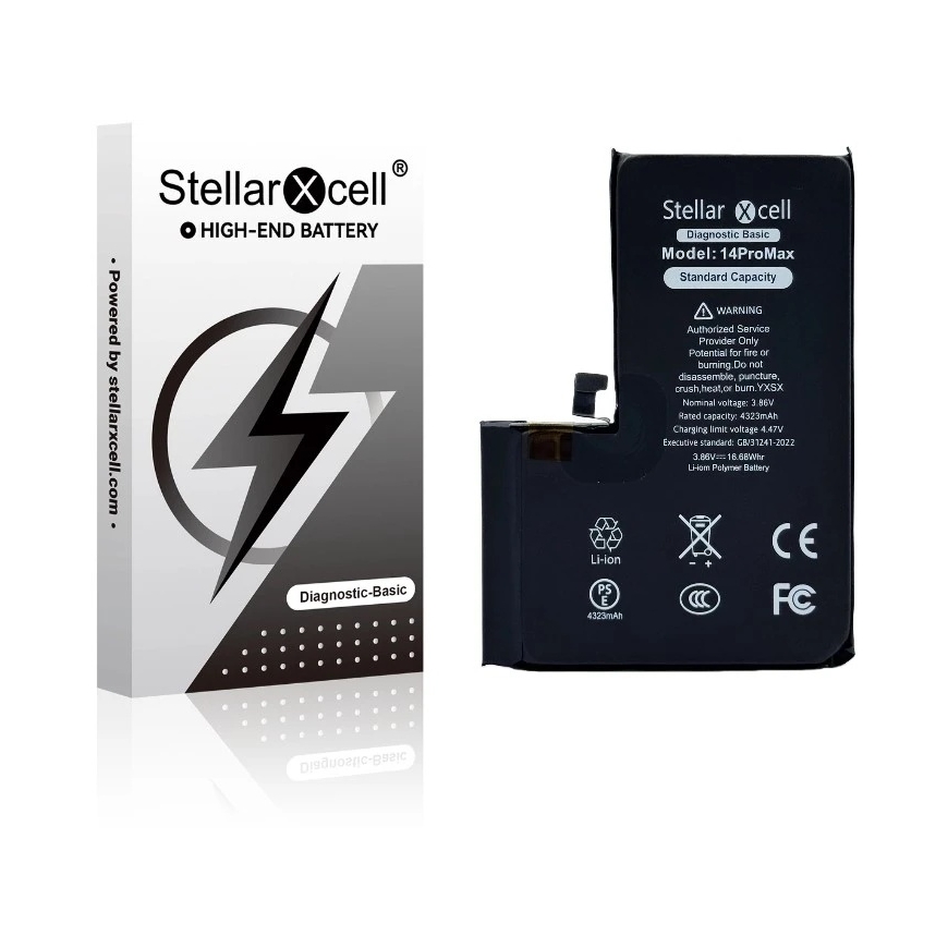 StellarXcell Diagnostic Battery for Apple iPhone 14 Pro Max 4330mAh (Standard Capacity + HQ Copy BMS)