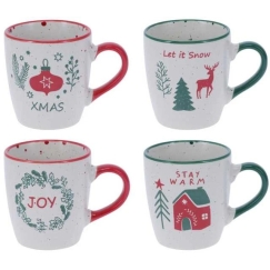 Home Styling Collection Siaki Kavos Cup Set 4 pcs 180 ml Christmas