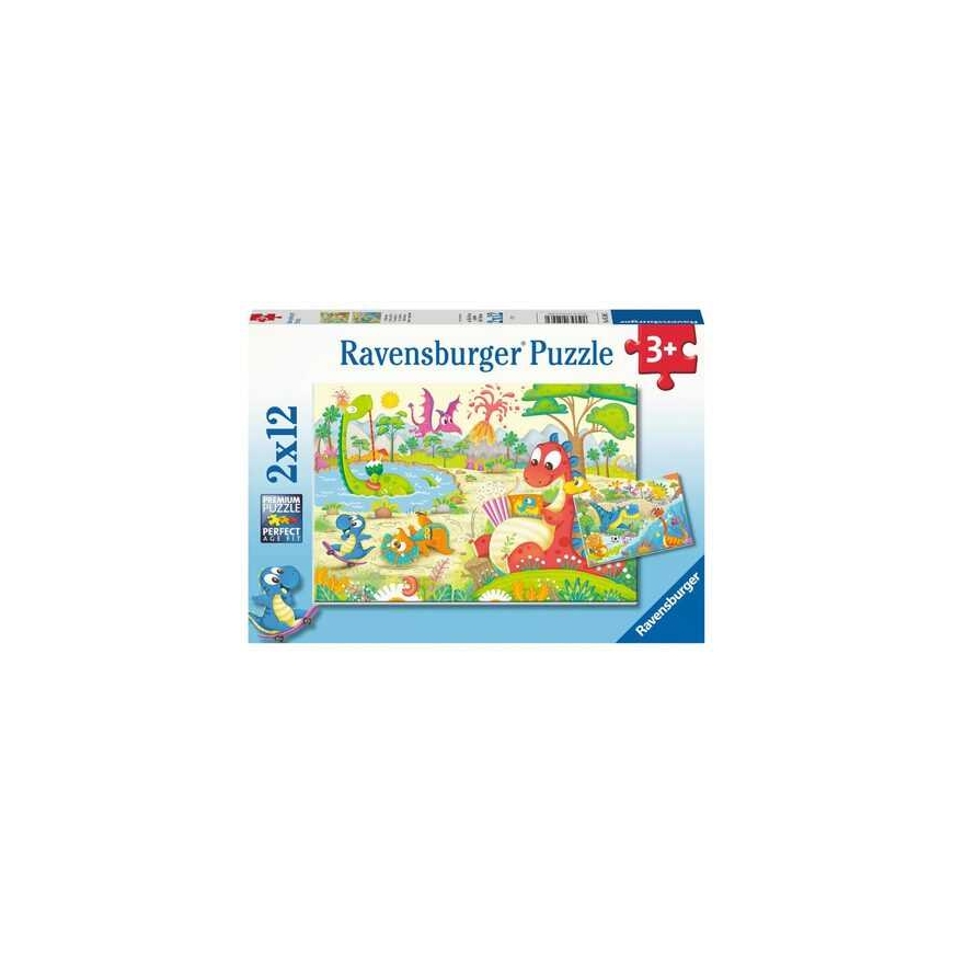 Ravensburger Palapeli 2x12 kpl - Söpöt dinosaurukset