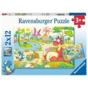 Ravensburger Dėlionė 2x12 vnt. - Mieli dinozaurai Ravensburger Dėlionė 2x12 vnt. - Mieli dinozaurai