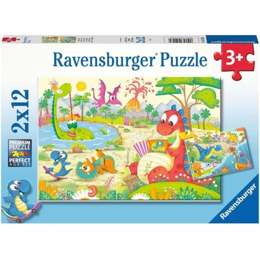 Ravensburger Pužlis 2x12 gab. - Mīļie dinozauri – 2