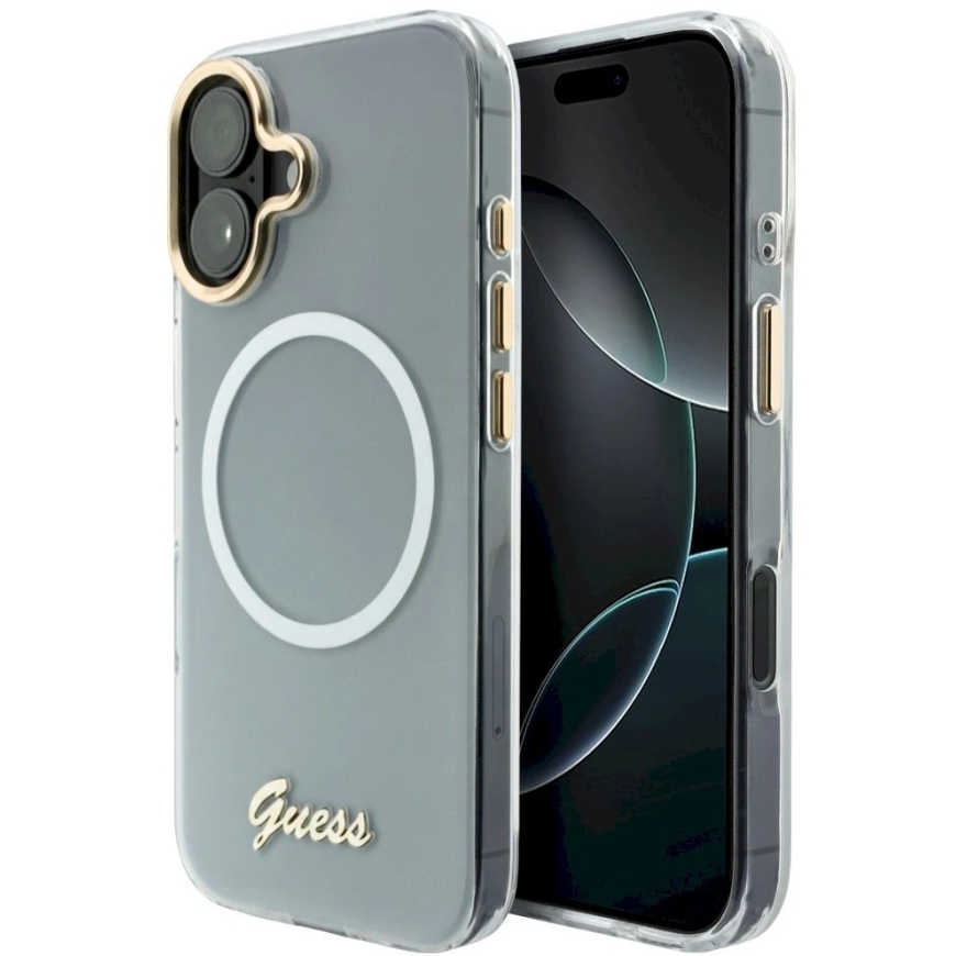 „Guess IML Gradient Script“ metalinis „MagSafe“ dėklas, skirtas „iPhone 17“ – Baltas – 2