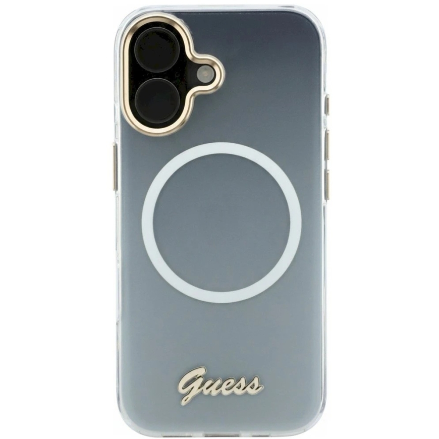"Guess IML Gradient Script" металлический чехол MagSafe для iPhone 17 – Белый – 4