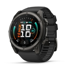 Garmin fēnix® 9 Älykello – 51mm, Tummanharmaa, DLC-titaani, mustalla silikonihihnalla | 010-04763-11