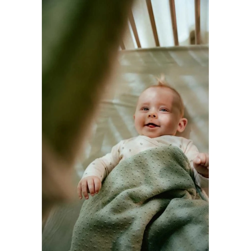 Little Dutch vauvanpeitto neulottu `Pure Sage´ 110×140 cm – 3