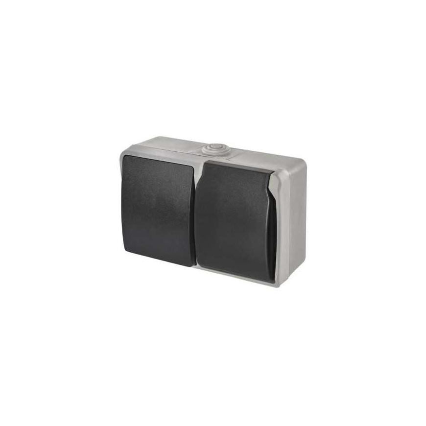Emos 6 Switch Combination, Wall Mounted, IP44, French