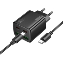 Hoco N56 PD QC 30W USB-C kabelis melns Hoco N56 PD QC 30W USB-C kabelis melns