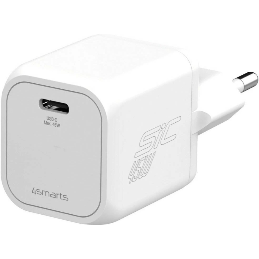 Зарядное устройство 4smarts PDPlug SiC 45W USB-C белого цвета