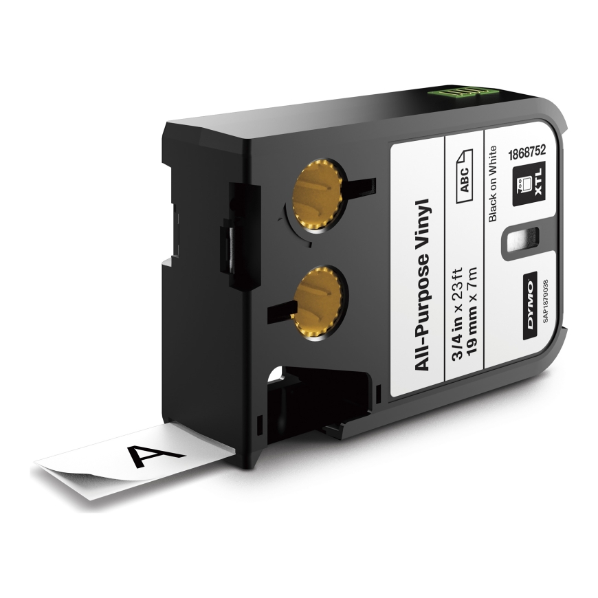 DYMO XTL All-Purpose Vinyl Labels | 19 mm | Black on White – 2