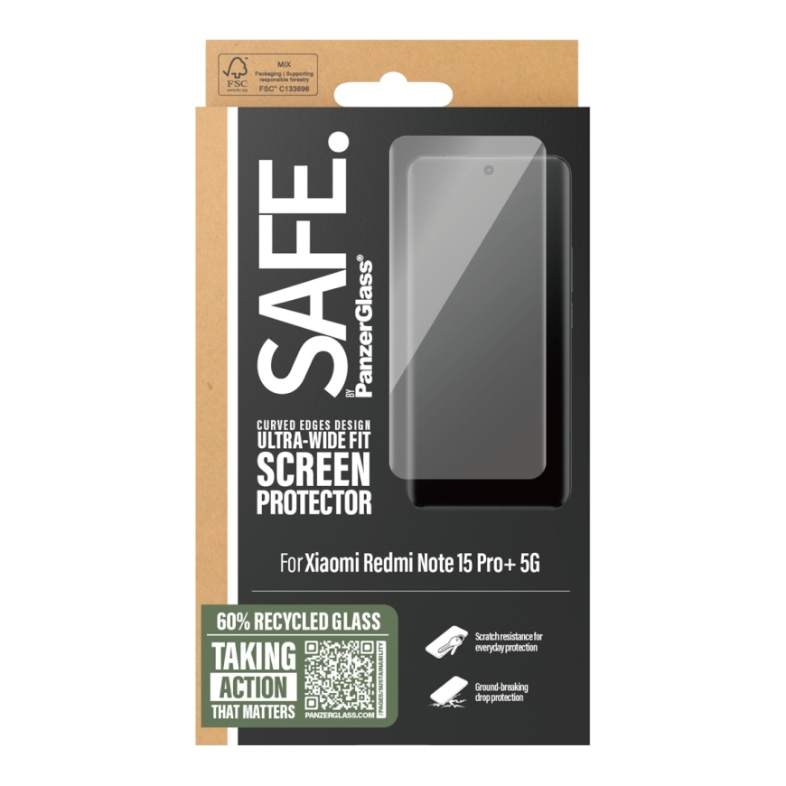 PanzerGlass SAFE. by ® Screen Protector Xiaomi Redmi Note 15 Pro+ 5G | Poco M8 Pro | Ultra-Wide Fit – 3