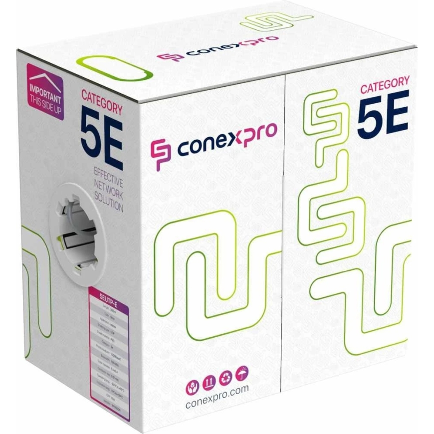 Conexpro UTP-kaapeli taloudellinen, CAT5e, PVC, 24 AWG, 305m, harmaa – 2