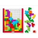 Woody 91918 Eco Wood Logical "Mīkla" kubu spēle kā Tetris (48gab) bērniem no 3 gadu vecuma (17,5x15x1,9cm)